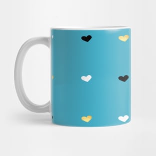Hearts gold black and white Mug